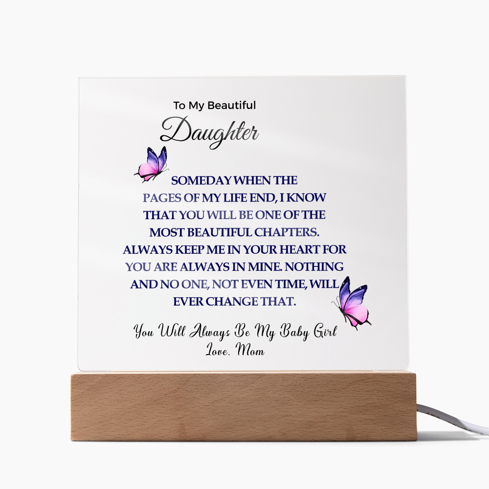 To My Beautiful Daughter | Acrylic Square Plaque